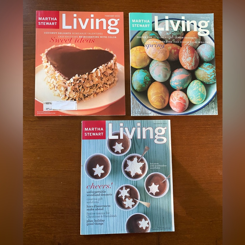 Set of 3 2003 Martha Stewart Living Magazines